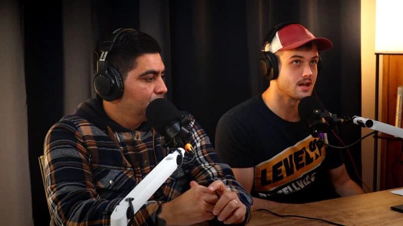 Two guests on LevelUp Russellville at the studio table