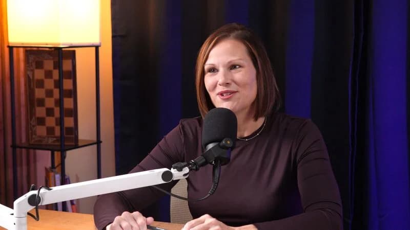 A guest on Teagle Talks smiling at the mic