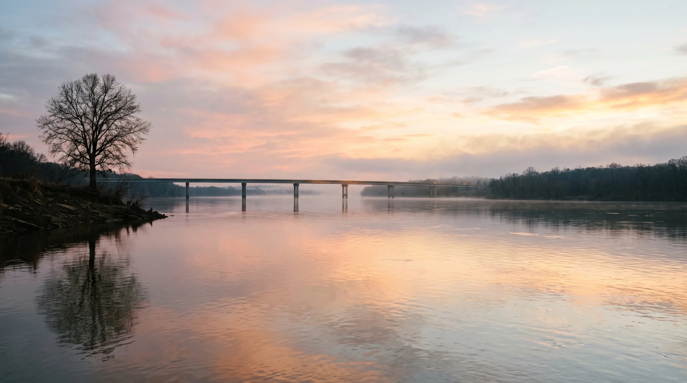 The Arkansas River at dusk