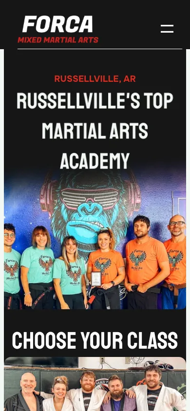 Força MMA website on a phone